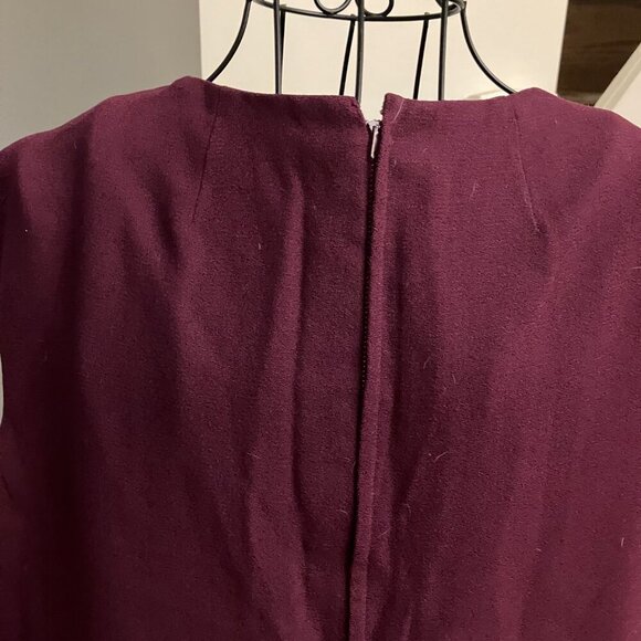 Vintage Burgundy Wool Dress - Picture 4 of 6